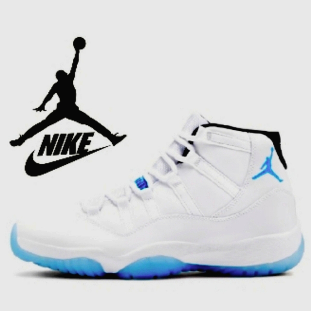 NIKE Air Jordan 11 BG Columbia Legend Sneakers EUC